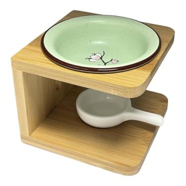 Imagem de Ｂｅｓｇａ Queimador de óleo essencial de cerâmica, suporte para velas, aquecedor de derretimento para escritório, Verde