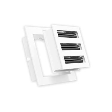 Imagem de Grade AC de design moderno 6x6 - alumínio branco - saída de ar - difusor de slot linear - grade de registro para aquecimento e resfriamento - compatível com registros de teto, parede ou piso