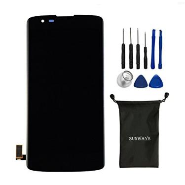 Imagem de Sunways Tela digitalizadora sensível ao toque para LG Phoenix 2 K8 K350N K350E K350DS Escape 3 K371 K373 K370(preto)