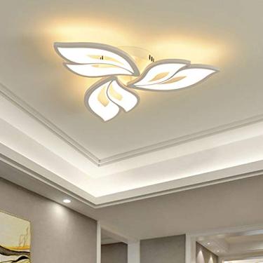 Imagem de Luminária de teto LED com design moderno em forma de flor, regulável, luminária de teto para sala de estar, quarto, sala de estar, quarto infantil, corredor, lustre de teto de pétala de acrí