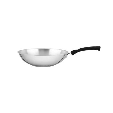Imagem de Wok Tramontina Solar Silicone Em Aço Inox Com Fundo Triplo 28 Cm 3,3 L