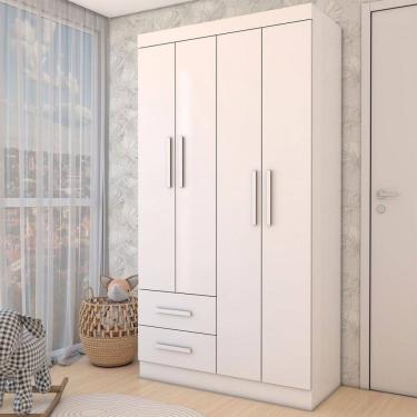 Imagem de Guarda-Roupa Infantil Linho 4 Portas 2 Gavetas Flex Branco - Panorama Móveis