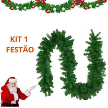 Imagem de Kit 4 Festão Aramado 200 Galhos Grosso Luxo Com 2,70 Metros Decoração 