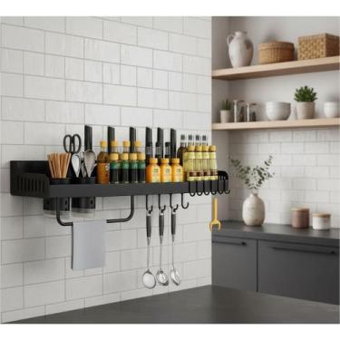 Imagem de Prateleira Metal Organizador Suspenso Utensílios Cozinha Temperos - No