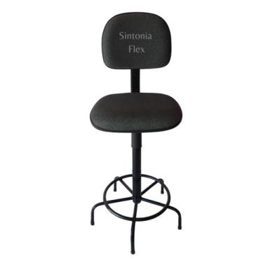 Imagem de Cadeira Secretaria Caixa Alta Base Ferro Sem Rodízio Tecido - Sintonia