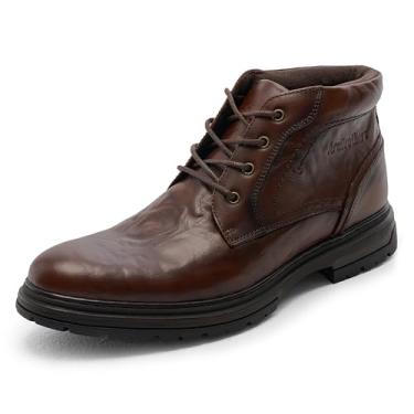 Imagem de Chukka Botas masculinas casuais botas de motocicleta combate até o tornozelo botas pretas, Estampa marrom, 41