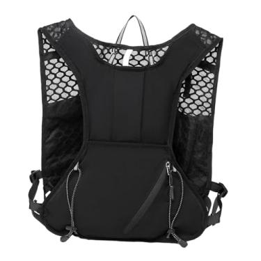 Imagem de Fenteer Colete de corrida Colete de hidratação Durabilidade Respirável Ajustável Versátil Homens Mulheres Mochila de caminhada com tiras refletivas, Preto
