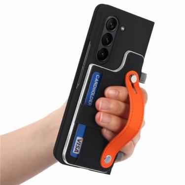 Imagem de Para Samsung Z Fold5 Capa de película de vidro frontal para Samsung Galaxy Z Fold 5 Fold5 Zfold5 Slot para cartão S Pen Holder Coque, preto, para Samsung Z Fold 5