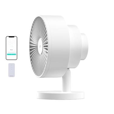 Imagem de Windmill Ventilador inteligente – Circulador de ar 2 em 1 ultra silencioso com controle remoto – Ventilador de resfriamento compacto de 5 velocidades – Whisper-Quiet - Compatível com aplicativo
