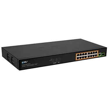 Imagem de BV -Tech 16 Portas Poe+ Switch (16 Portas Gigabit Ethernet | 1 Ethernet +1 Sfp Uplink) -230W - Design de Desktop Sem Ventilador, Caixa de Metal Resistente - 802.3Af/At