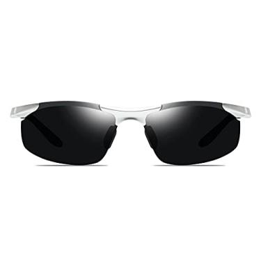 Imagem de Efashion Óculos de sol aviador clássicos, lentes polarizadas de liga de Al-Mg, 100% bloqueio UV, Prata, Medium