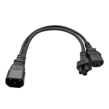Imagem de HangTon Adaptador de cabo de alimentação para CPU UPS PDU IEC320 C14 para C13 C5 Mickey Mouse para computador PC monitor TV, 125V-250V 10A 2,5A 40 cm