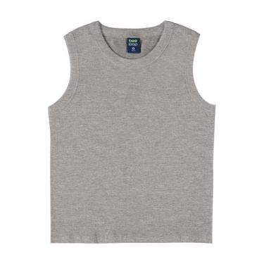 Imagem de Regata Básica Infantil em Meia Malha para Menino Bee Loop, Cinza, 6