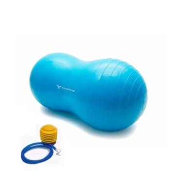 Imagem de Bola Feijão 90x45cm Pilates Com Bomba yoga roxa Peanut Ball - Ginástica - Abdominal - suporta ate 150kg -ioga- Reabilitação - fisioterapia