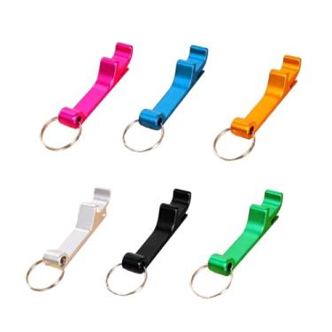 Imagem de PLAYTHROUGH Conjunto de chaveiro abridor de garrafas, pacote com 6, abridor de tampa de garrafa para cerveja, refrigerante, latas e tops, fácil de transportar (6 cores-1)