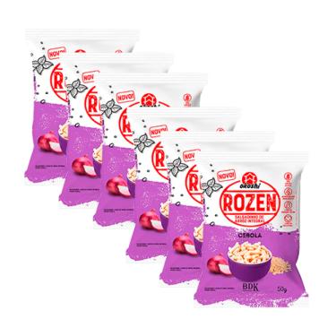 Imagem de Kit 6X: Salgadinho de Arroz Integral Rozen Cebola Okoshi 50g