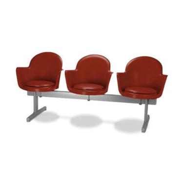 Imagem de Cadeira em longarina 3 lugares Linha Polipropileno Moon Vermelho