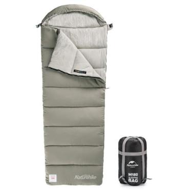 Imagem de Saco de dormir Naturehike M180 verde com capuz para adultos