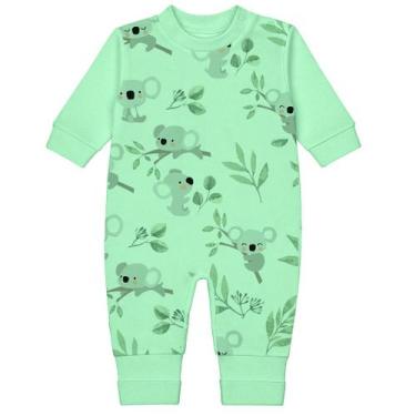 Imagem de Body Macacão Bebê Suedine Longo Estampado Inverno Enxoval - Koala Baby
