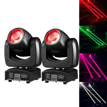 Imagem de Luzes de DJ LED Moving Head DJXFLI 90W Mini Beam, pacote com 2