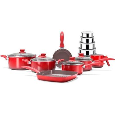 Imagem de Jogo De Panelas Life Smart Revestimento Cerâmica 7 Peças Brinox E Tige