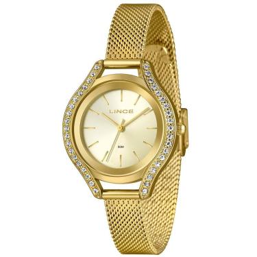 Imagem de Relógio Lince Feminino Ref: Lrgm059l36 C1kx Casual Mesh Dourado