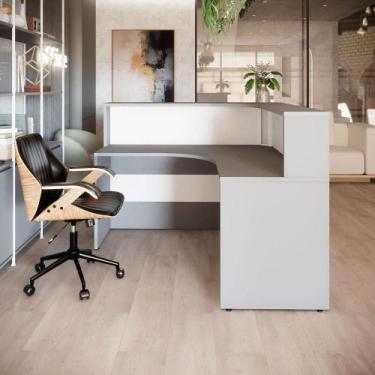 Imagem de Balcão Atendimento c/ Tampo Superior Recepção Escritório F5 - F5 Offic