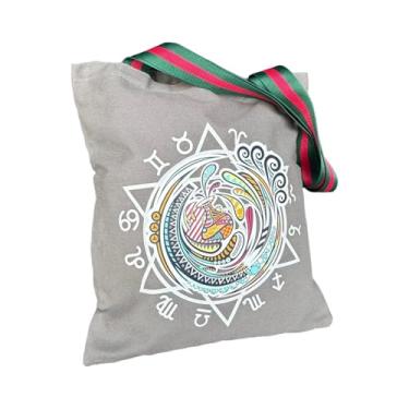 Imagem de Augbunny ZODIAC AQUARIUS Bolsa grande de lona reutilizável, compras, praia, multiuso, casual, moda