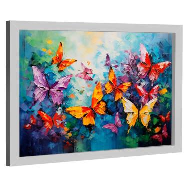 Imagem de Quadro Decorativo Borboletas Estilo Pintura