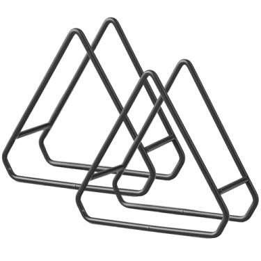 Imagem de Organizadores de cozinha triângulo de metal preto, suportes de placa e tampa de 2 unidades, prateleiras compactas para armários e bancadas