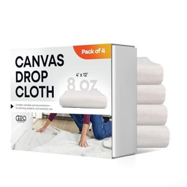 Imagem de Panos de lona de 10 x 30 cm, pacote com 4 - Pano de queda reutilizável e ecológico para móveis, superfícies e proteção do chão - Lona de lona 100% algodão reciclado para renovação de casa por IDL
