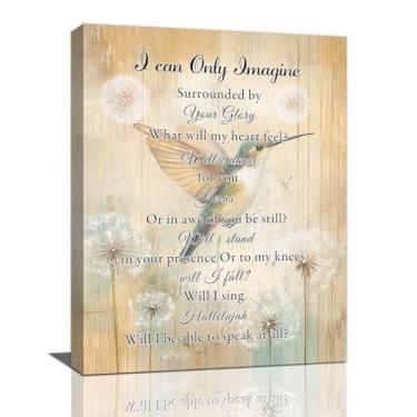 Imagem de Arte de parede de beija-flor, decoração de parede de imagens cristãs de fazenda, impressões em tela de dente de leão de pássaro, I Can Only Imagine, arte emoldurada para quarto, sala de estar, cozinha