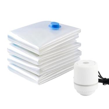 Imagem de Sacos de armazenamento a vácuo com bomba elétrica, sacos de armazenamento de vários tamanhos para roupas, edredons e cobertores, sacos de armazenamento de compressão com vedação hermética, sacos de