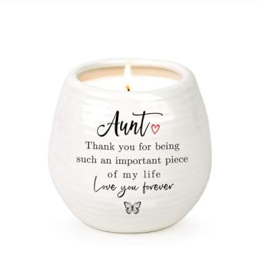 Imagem de Aunts Candle Ideias de presente de tia de 293 ml, presentes de Natal para tias, presentes de aniversário de sobrinhos e sobrinhos, presente de Natal para tia, pote de cerâmica feito à mão, vela