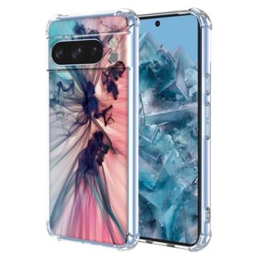 Imagem de WEIOUHR Capa para Pixel 8 Pro Google 8 Pro transparente macio TPU design padrão abstrato, capa protetora leve resistente a arranhões, para Google Pixel 8 Pro (rosa profundo)