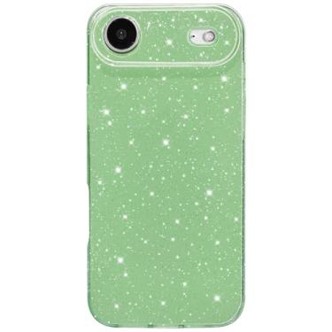 Imagem de Hython Capa para iPhone Air, capa de telefone com glitter, fofa, brilhante, brilhante, brilhante, brilhante, 16,5 cm, capa protetora de borracha à prova de choque de TPU (poliuretano termoplástico