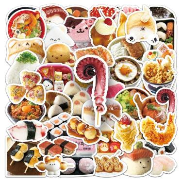 Imagem de Conjunto de adesivos Bento Box, 50 peças de vinil fofo para comida japonesa