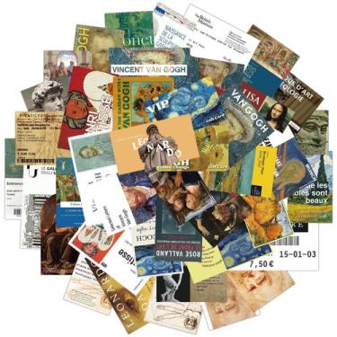 Imagem de Pacote de adesivos Museum Art Ticket, 50 unidades de vinil impermeável