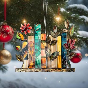 Imagem de Enfeites de Natal, livro de cristal, enfeites de árvore de Natal feitos à mão, decoração de carro e casa - presentes de Natal, decoração de artesanato em acrílico, ideias de troca de presentes para