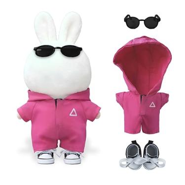 Imagem de 17cm Doll Clothes& Accessories (No Doll), Outfit Set with 3-Piece, Pink Hooded Jumpsuit, Sunglasses& Canvas Shoes