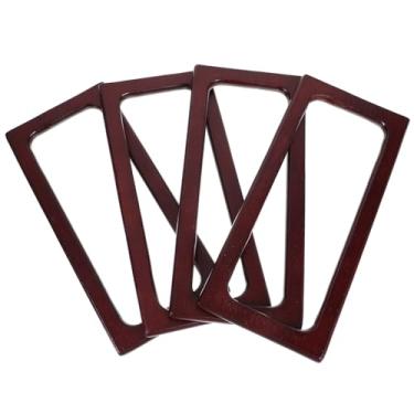 Imagem de 4Pcs Wooden Purse Handle Rectangular Shaped Bag Handles for Handbag Handmade Bag Making Beach Bag Crossbody Bag Suitcase Accessories(7.86X3.54inch)