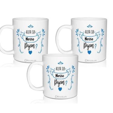 Imagem de Kit 3 Canecas Convite Personalizadas Para Pajem Acrílico - Krystalon