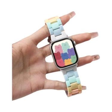 Imagem de Pulseira Transparente De Cores Arco-Íris Para Apple Watch, Compatível 