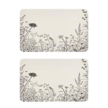 Imagem de Blueangle Conjunto de 2 ímãs de geladeira de flores pretas e brancas - Ímãs decorativos engraçados de geladeira de cozinha - Seguro para lava-louças e decoração magnética durável (405)