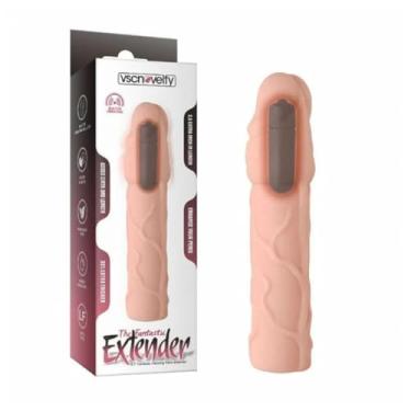 Imagem de Capa Peniana Com Vibrador 17X3,5Cm Extensor Pênis Vibratório Extensor Pênis Vibratório 9390