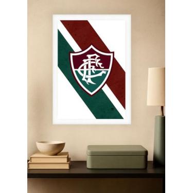 Imagem de Quadro Meu Fluminense com Vidro e Moldura Branca Tam:A4 - Spark Loja