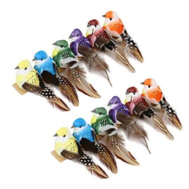 Imagem de Naroote Pássaro de Natal Artificial Fino Acabamento para Decoração de Quarto, Decoração de Shopping | Penas (#1)