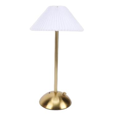 Imagem de Zerodis Abajur Moderno de Cabeceira, Abajures de Mesa Sem Fio, 3 Luzes Ajustáveis, Luz Noturna Com Capa de Tecido Plissado para Quarto, Sala de Estar, Mesa, Abajur Moderno de Cabeceira, Alumínio