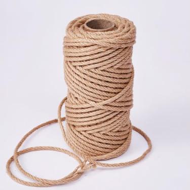 Imagem de Cordão de juta natural de 2 mm com 3 camadas, cordão fino de cânhamo para artesanato, plantas, embrulhos de presente, Natal, artesanais, decoração, cordão de embalagem, decoração de casa, 530 m LCS-C