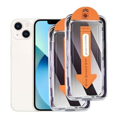 Imagem de | Pacote com 2 | Protetor de tela de privacidade para iPhone 16e/14/13/13 Pro (6,1 polegadas) com bandeja de instalação inteligente | Sem poeira e bolhas | Vidro temperado 9H | Cobertura total | Fácil